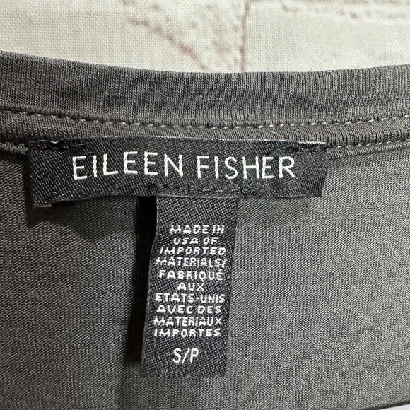 Eileen Fisher Dress Sheath Shirt Slouchy drapey Size S Viscose gray Stretch GUC - Picture 2 of 6